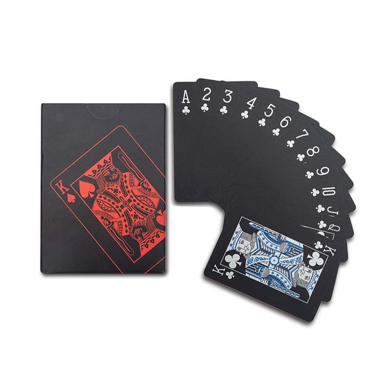 Durable Plastic Pvc Poker Waterproof Black Playing Cards