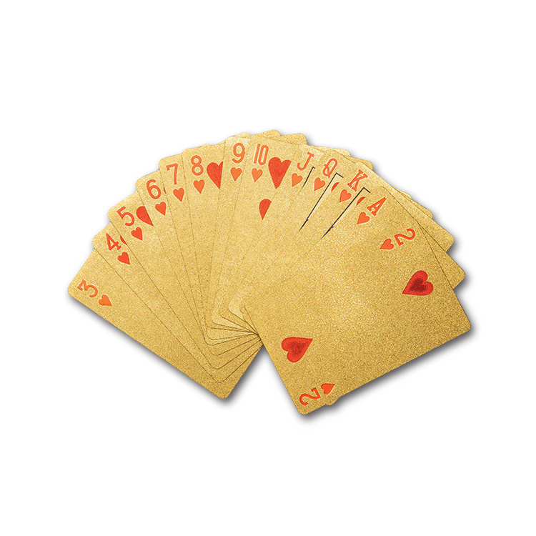 Wholesale Waterproof Deck Gold Foil Playing Cards Board Game Magic Poker Set