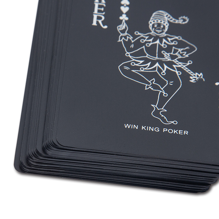 Durable Plastic Pvc Poker Waterproof Black Playing Cards