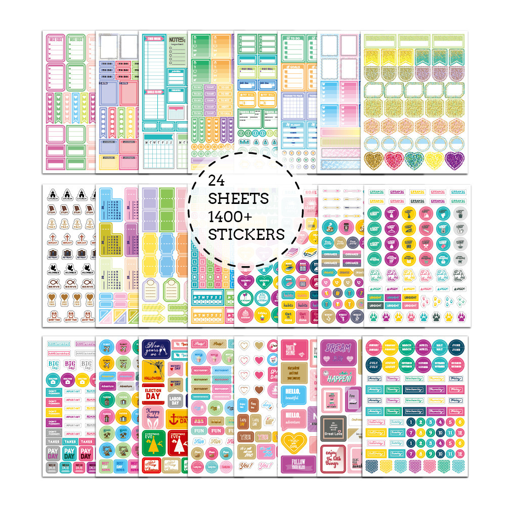 Wholesale Customized Planner Sticker Various Themes Monthly Weekly Daily Planner Notebook Calendar stickers Paper Sticker