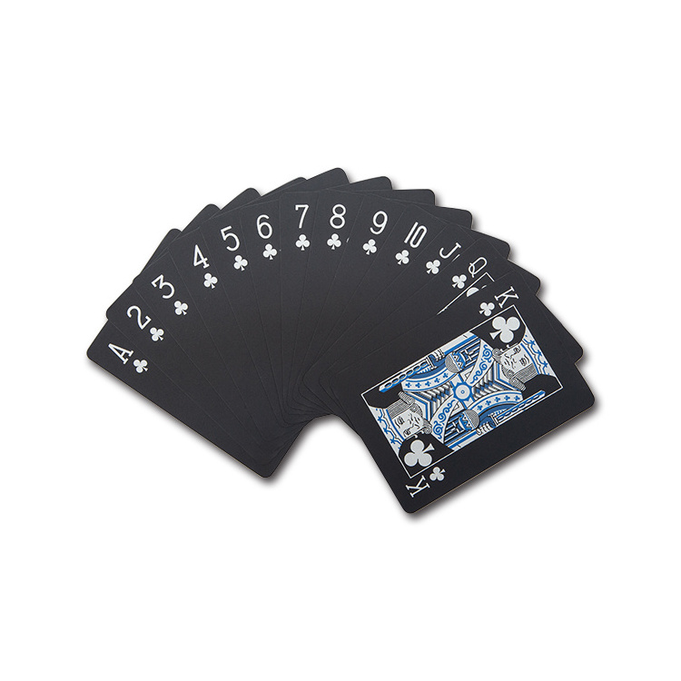 Durable Plastic Pvc Poker Waterproof Black Playing Cards