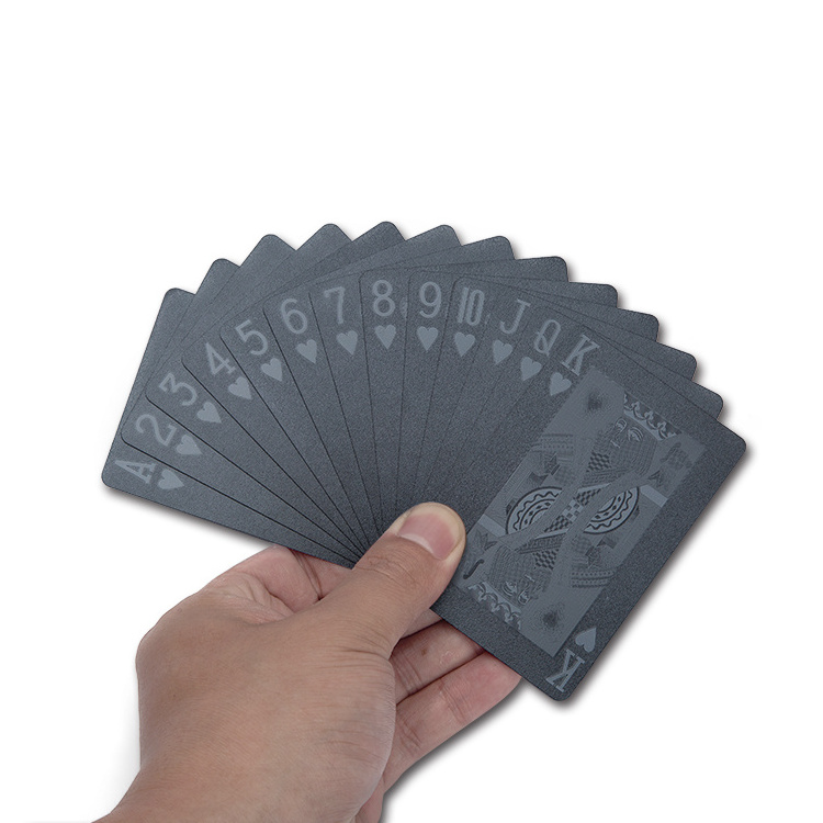 Pure Black Poker Plastic Waterproof Playing Cards TEXAS Poker Game Cards