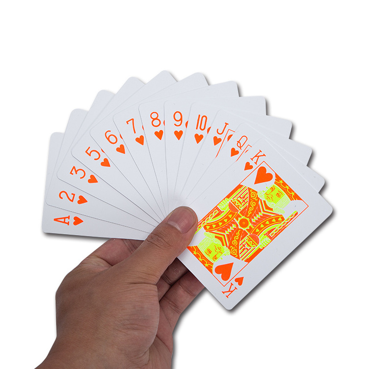 Custom Fancy Adults Table Games Fluorescent Poker Waterproof Magic Playing Cards