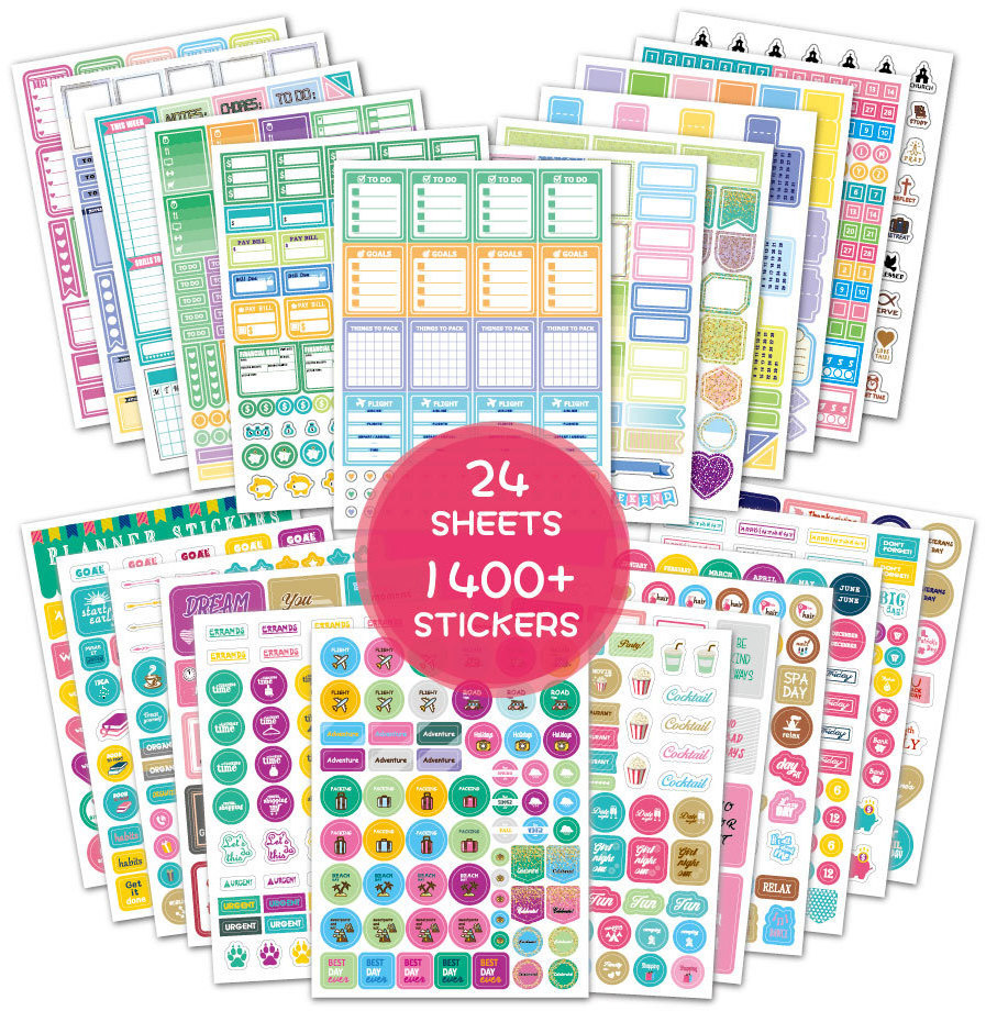 Wholesale Customized Planner Sticker Various Themes Monthly Weekly Daily Planner Notebook Calendar stickers Paper Sticker