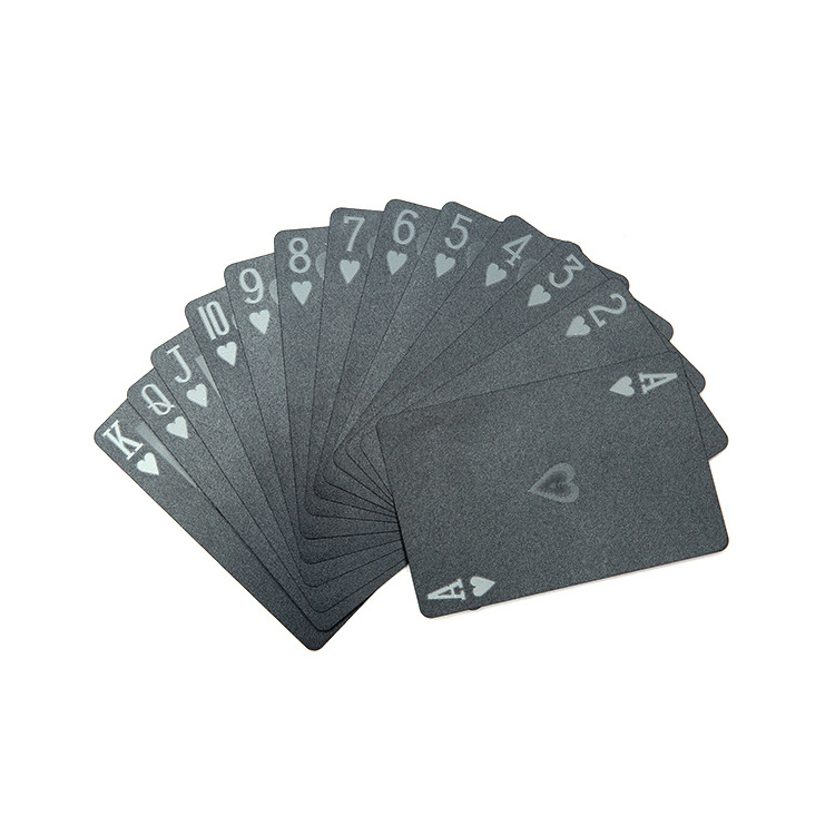 Pure Black Poker Plastic Waterproof Playing Cards TEXAS Poker Game Cards