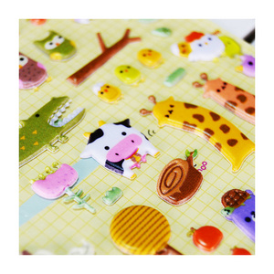 Custom Cartoon Anime Education Classic Toy 3D Stickers Toddlers Different Sheets Puffy Bulk Sticker For Kids