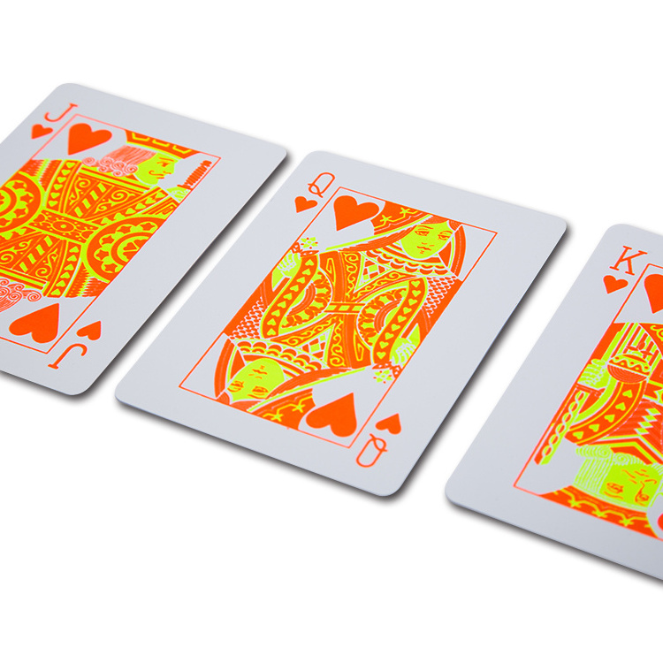 Custom Fancy Adults Table Games Fluorescent Poker Waterproof Magic Playing Cards