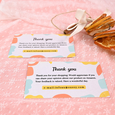 Thank You For Your Purchase Small Order Business Card Custom Printing Insert Paper Thank You Cards For Supporting My Business