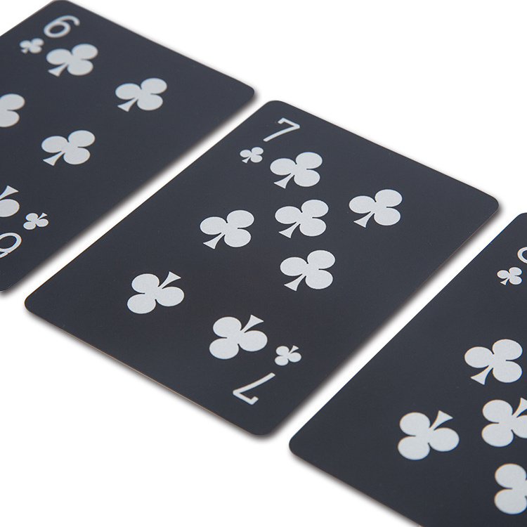 Durable Plastic Pvc Poker Waterproof Black Playing Cards