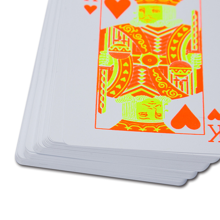 Custom Fancy Adults Table Games Fluorescent Poker Waterproof Magic Playing Cards