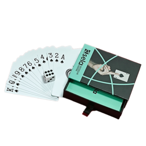 100% Pvc Durable Material Waterproof Green Plastic Coated Playing Cards With Drawer Box