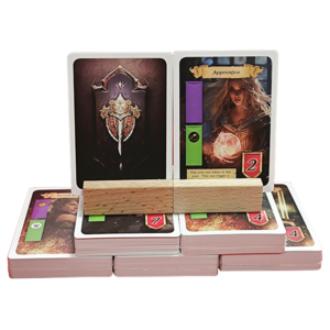 Customizable Design Playing Cards Shield  Trading Cards Deck Game With Wooden Holder