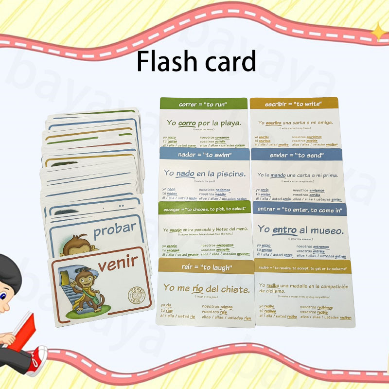 Custom Your Own Design Children Educational Memory Card Game Spanish Language Learning Flash Cards Printing Magnetic Box