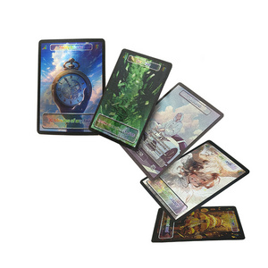 Holographic Trading Cards Supplier Printing Rainbow-like Back Rare Shiny Custom Trading Cards Games