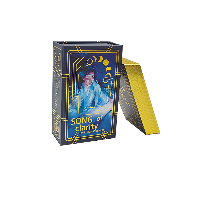 Knockdown Price Custom Printing Oracle Gold Foil Deck High Quality Golden Edge Side Tarot Cards With Magnetic Box