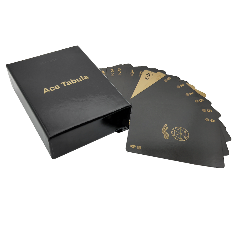 Custom High Quality Delicately Shrink Wrapped Packaging Black Sliver And Gold Edge Poker Us Playing Cards