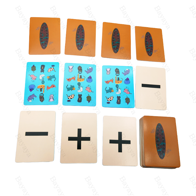 Custom Logo Educational Number Card Game Custom Cat Tuck Box Math Flash Cards for Learning Calculation