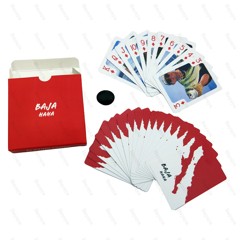 Bayaya Wholesale Custom Logo Personalized Clear Water Proof Large Front Luxury Exotic Photo Playing Cards