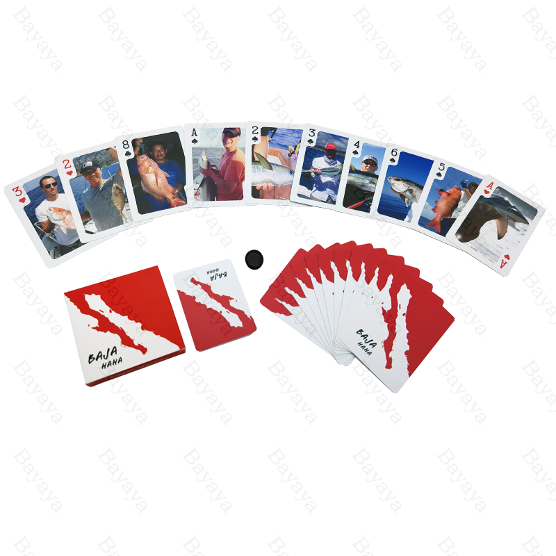 Bayaya Wholesale Custom Logo Personalized Clear Water Proof Large Front Luxury Exotic Photo Playing Cards