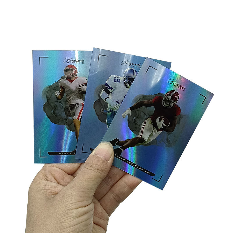 Bayaya Sport Card Supplier Printing 4 Football Cards Per Booster Pack PET Thick Waterproof Holographic Sport Trading Card