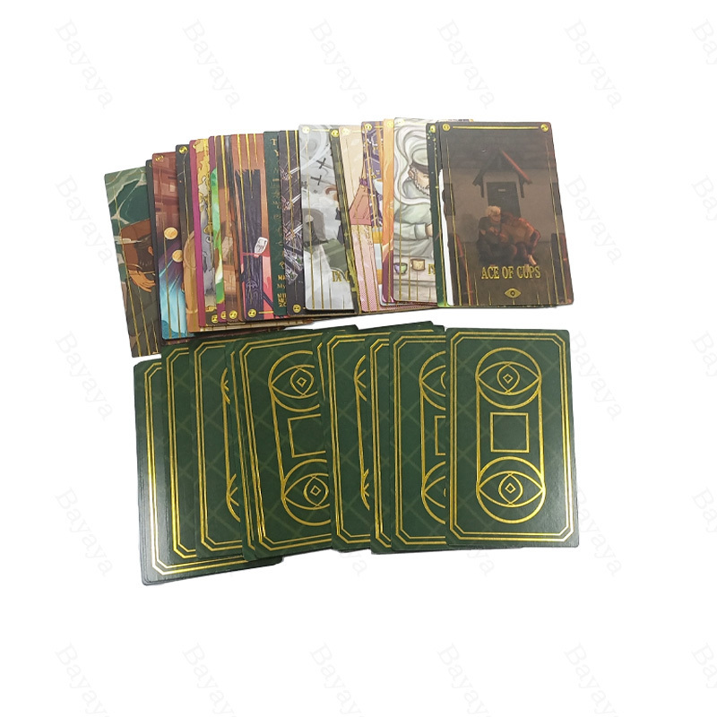 Gold Foil Free Tarot Card Deck Sample Profession Custom Printing Your Charm Golden Tarot Cards With Box