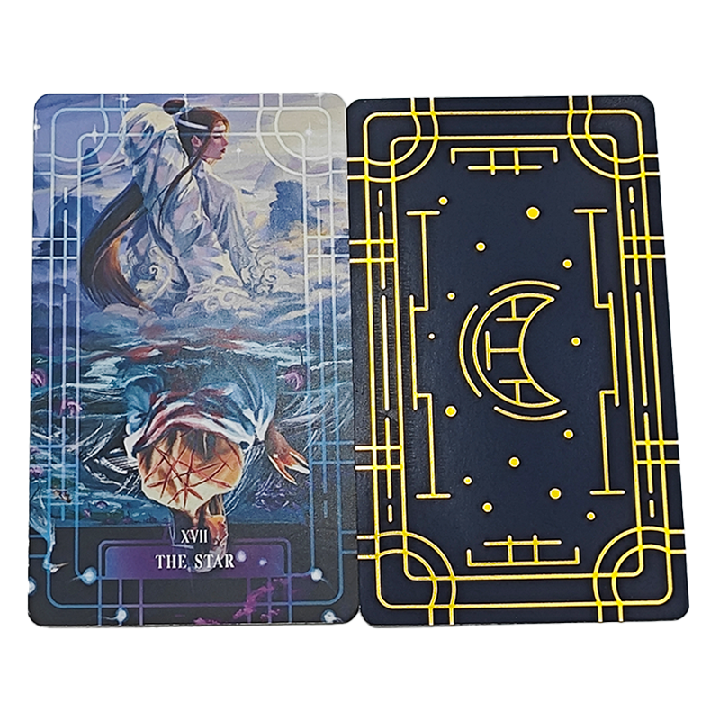 Knockdown Price Custom Printing Oracle Gold Foil Deck High Quality Golden Edge Side Tarot Cards With Magnetic Box