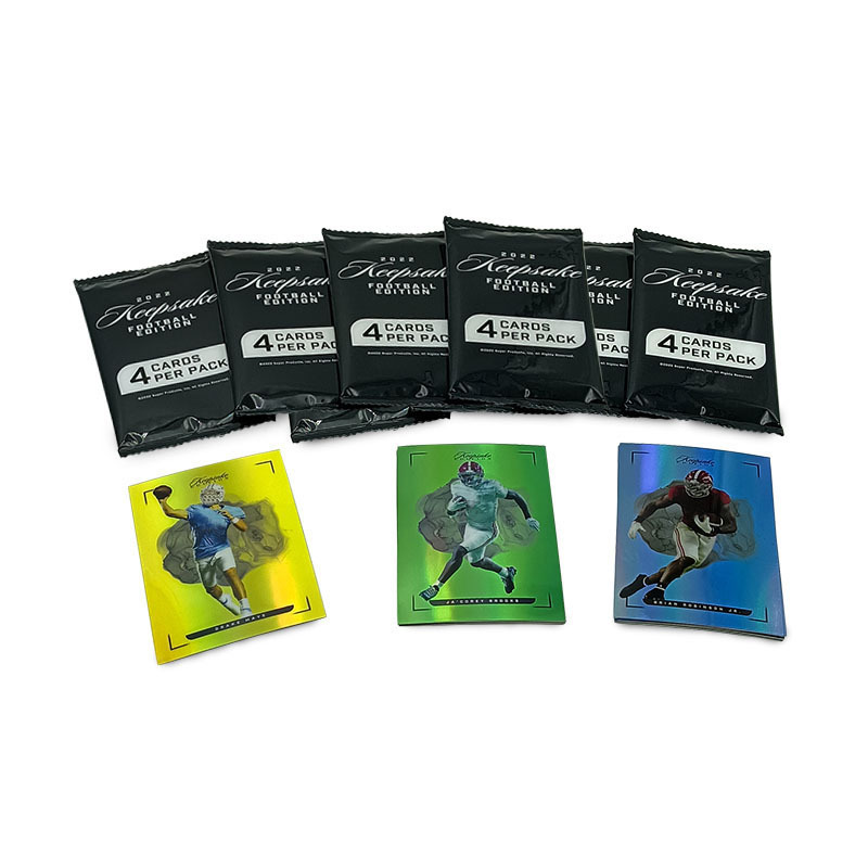 Bayaya Sport Card Supplier Printing 4 Football Cards Per Booster Pack PET Thick Waterproof Holographic Sport Trading Card