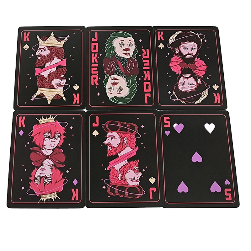 Playing  Card Supplier Custom Clear Printing Black And Red Card Deck Poker Card