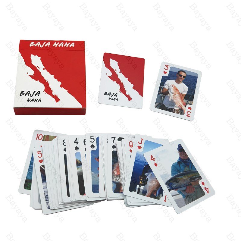 Bayaya Wholesale Custom Logo Personalized Clear Water Proof Large Front Luxury Exotic Photo Playing Cards