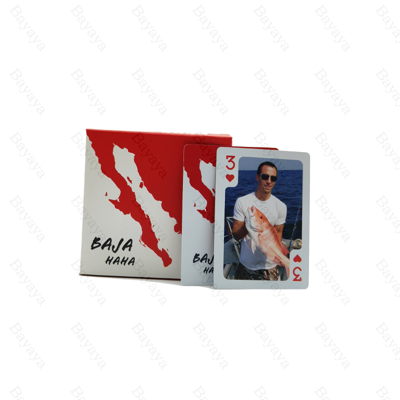 Bayaya Wholesale Custom Logo Personalized Clear Water Proof Large Front Luxury Exotic Photo Playing Cards