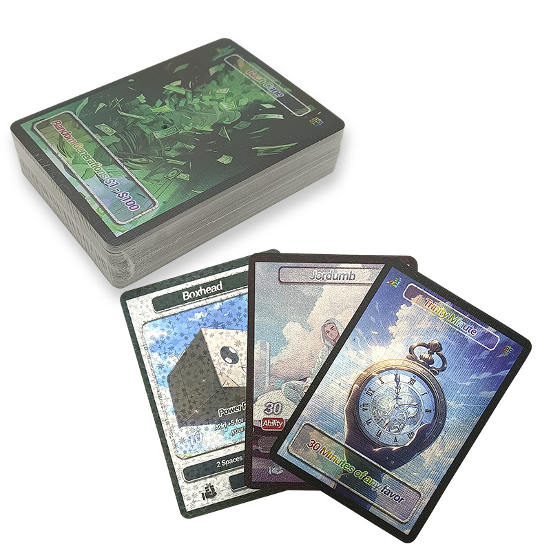 Holographic Trading Cards Supplier Printing Rainbow-like Back Rare Shiny Custom Trading Cards Games