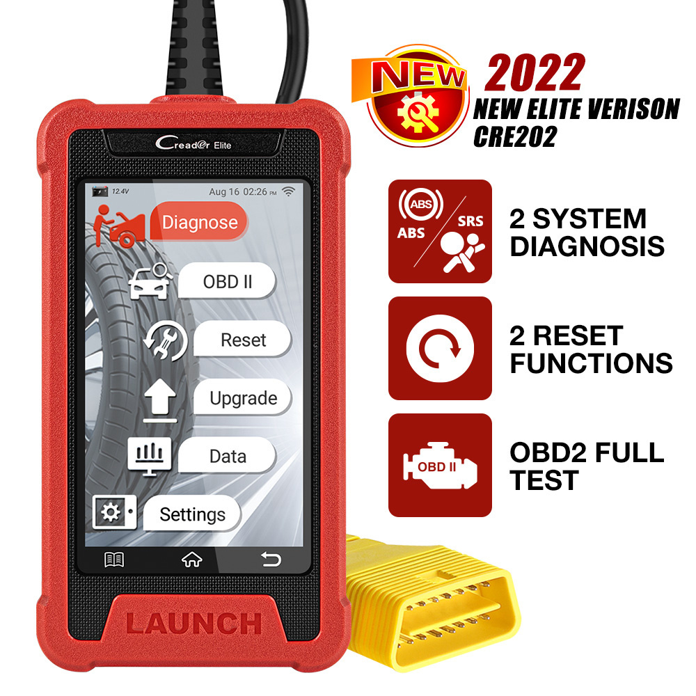 LAUNCH CRE202 OBD2 Scanner ABS SRS Code Reader 2 reset function Battery Test Auto VIN Wi-Fi Lifetime Free Update Automotive Tool