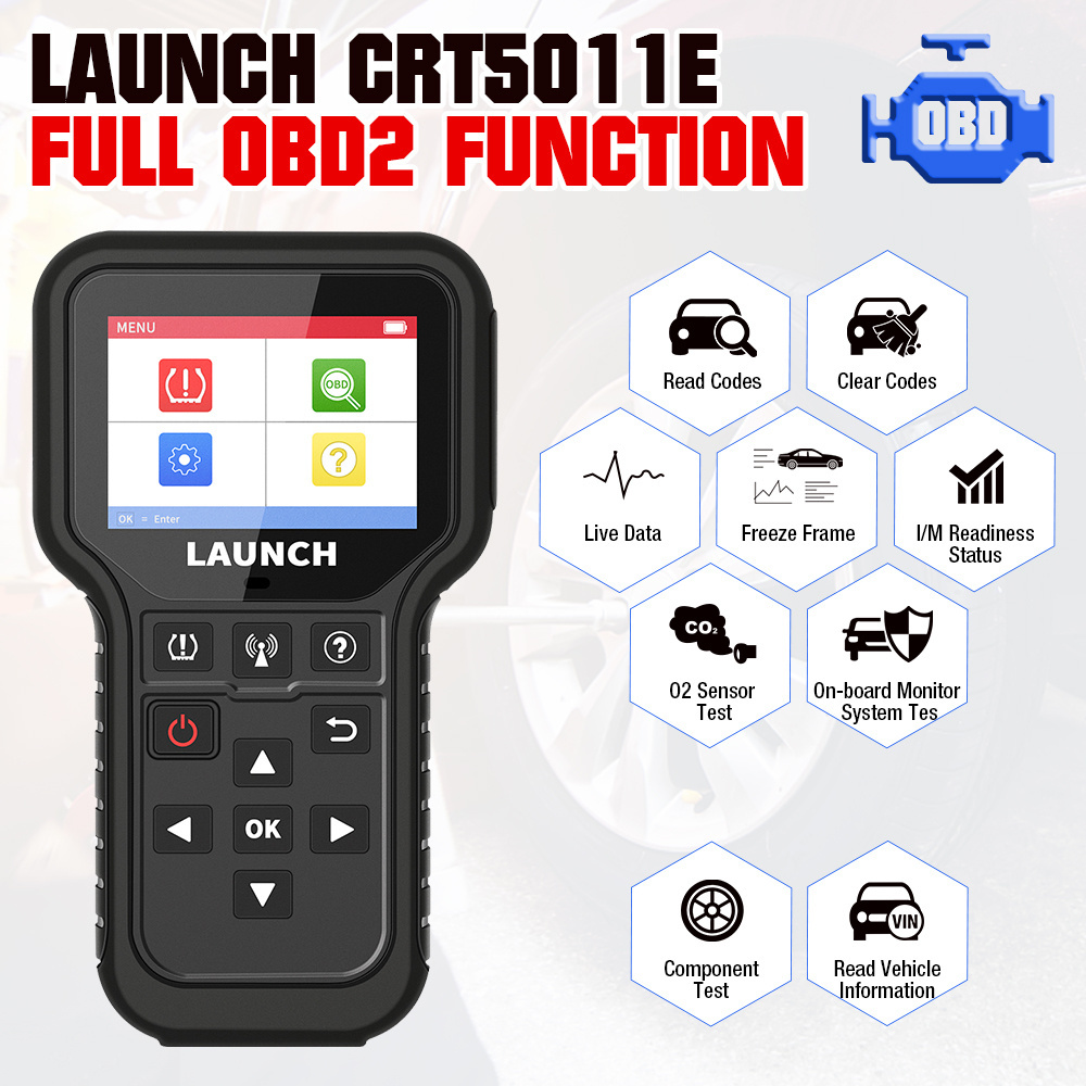 LAUNCH X431 CRT5011E TPMS Tire Pressure Diagnostic Tool 315MHz 433MHz Sensor Activation Programmer Learning Reading OBD2 Scanner