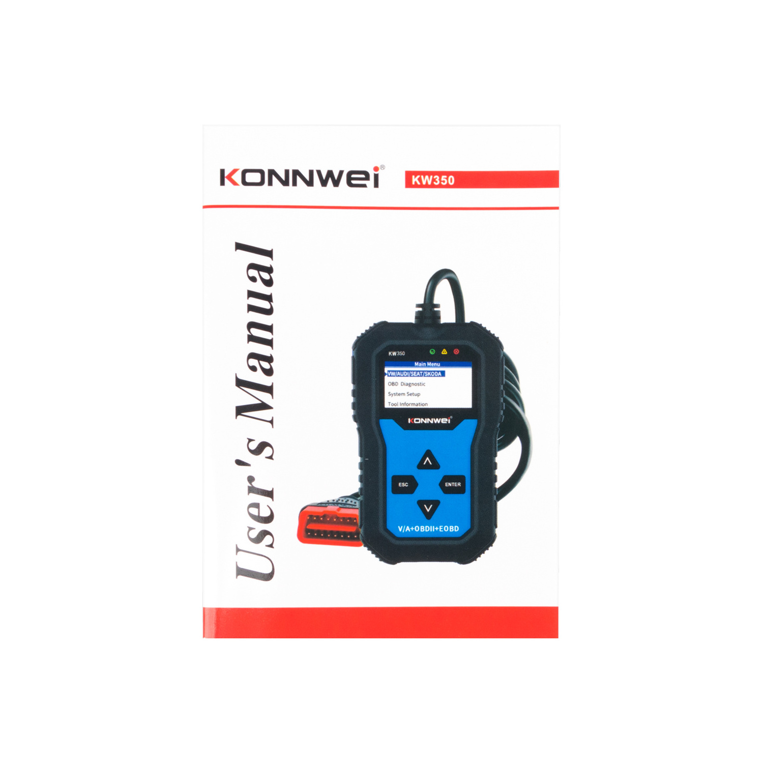 KONNWEI KW350 OBD2 Pemindai Kode Mobil VAG dengan ABS Reset Layanan Minyak Alat Diagnostic EPB Gratis Pengiri