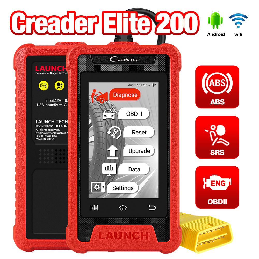 LAUNCH CRE200 OBD2 Automotive Scanner Code Reader Brake Bleeding ABS Airbag SRS Reset Crash Data OBD 2 Car Diagnostic Tool