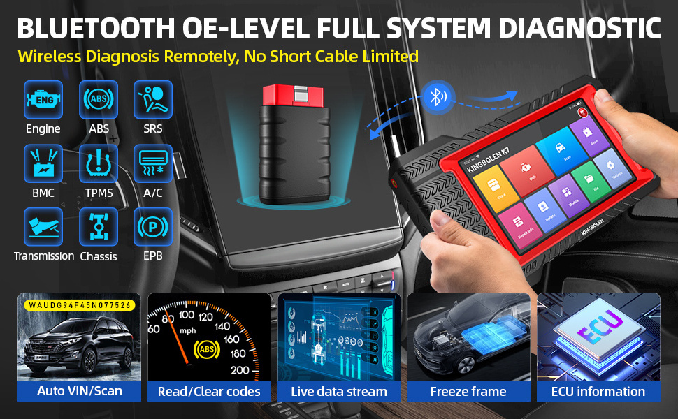 2024 New Arrival Full OBD2 Function All System Advanced Diagnosis KINGBOLEN K7 Diagnostic Tool For Most Brand Car