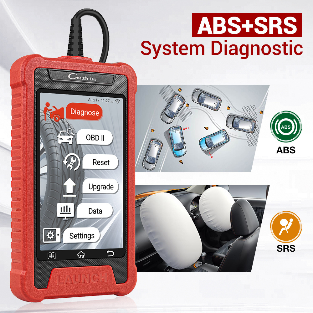 LAUNCH CRE200 OBD2 Automotive Scanner Code Reader Brake Bleeding ABS Airbag SRS Reset Crash Data OBD 2 Car Diagnostic Tool