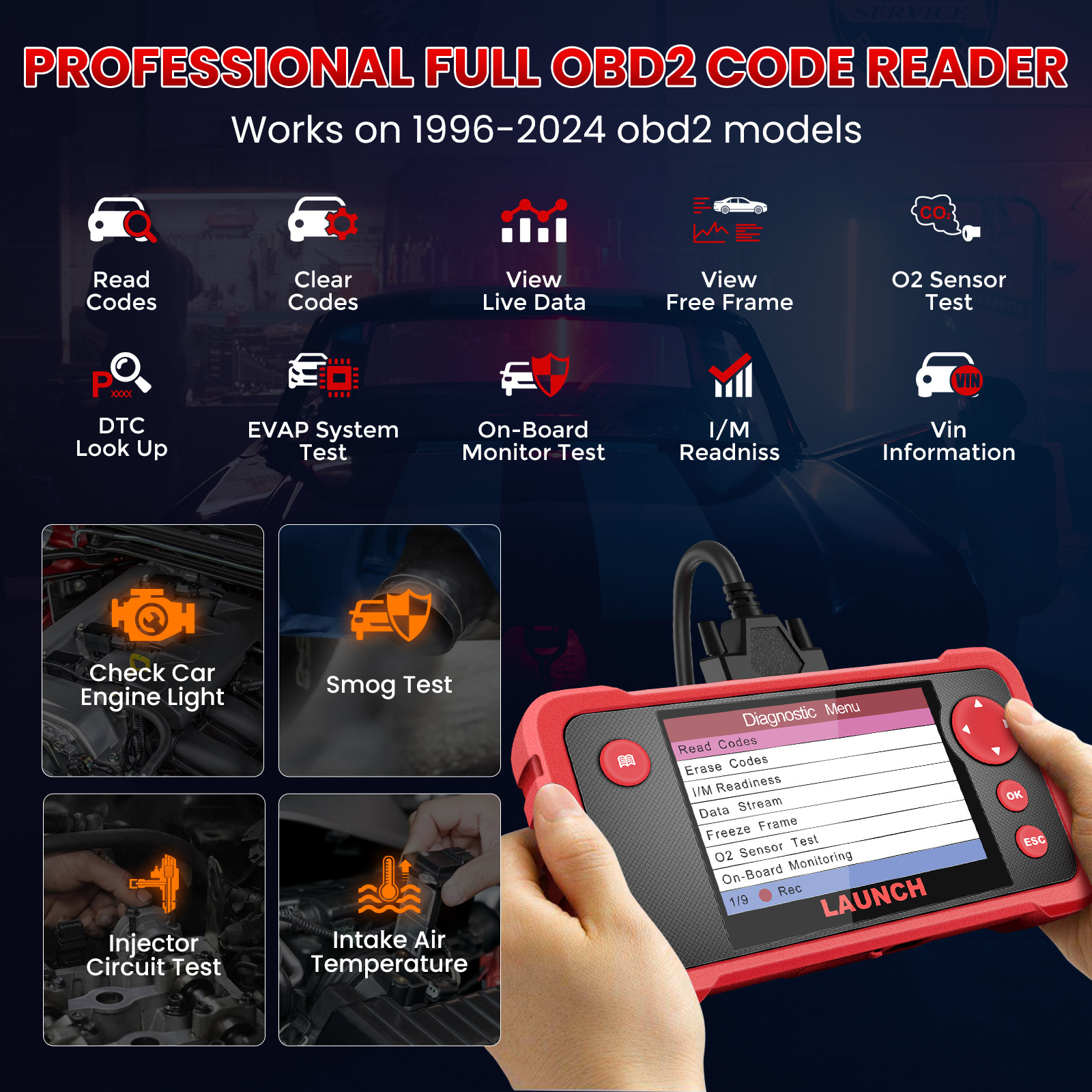 Launch CRP123 V2.0 Four System Car Diagnostic Tool Engine Analyzer OBD2 Scanner Auto VIN Code Reader Lifetime Free Update