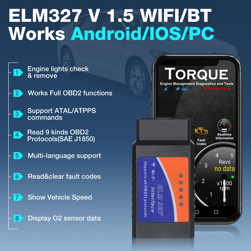 WI-FI ODB2 Diagnostic Tool ELM327 Wifi V1.5 PIC18F25K80 Chip Code Reader ELM 327 OBD 2 Auto Scanner For IOS Android ELM 327 V1.5