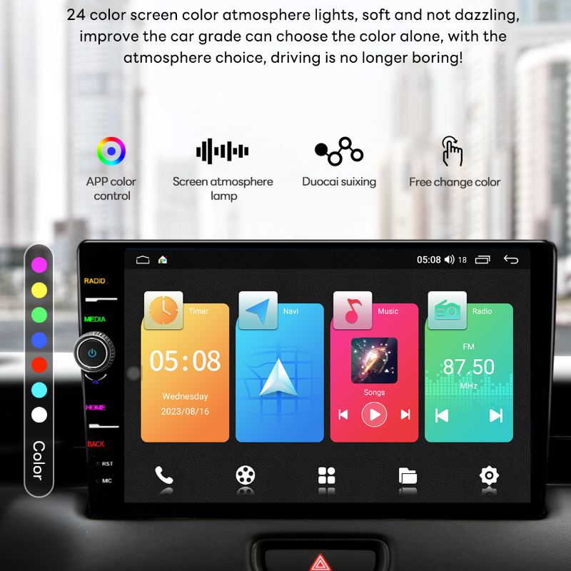 Touch Screen Android Autoradio Car Radio 2.5D GPS NavigationMultimedia Player 2 Din Knob Car Audio Stereo