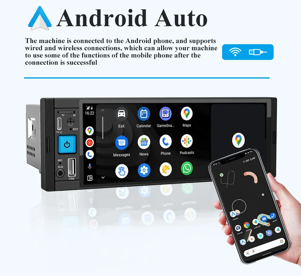 1 Din Android Screen Radio 6.2/6.86 Inch Car DVD player Universal Car Stereo Radio System MP5 MP3 Player With BT WIFI GPS