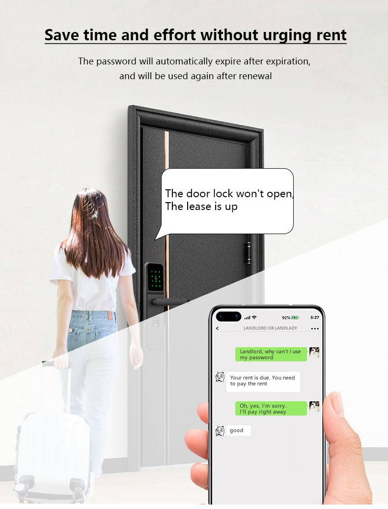 Ttlock Smart Fingerprint Password Emergency Key Unlock Digital Door Lock Wifi Battery Power Lock