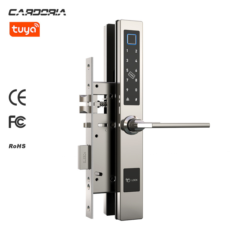 wifi attendance multi-point numeric top security aluminium handle electrical panel digital lock for sliding door bolt lock