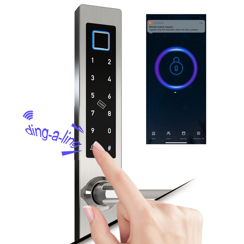 TT lock App Bt Smart Waterproof Keyless Digital electric Biometric digital hook lock for Aluminum intelligent lock sliding door