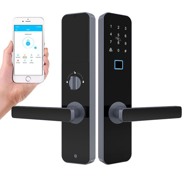 Security keypad keyless deadbolt door lock Biometric door lock finger print pad lock with 1 year long battery life function