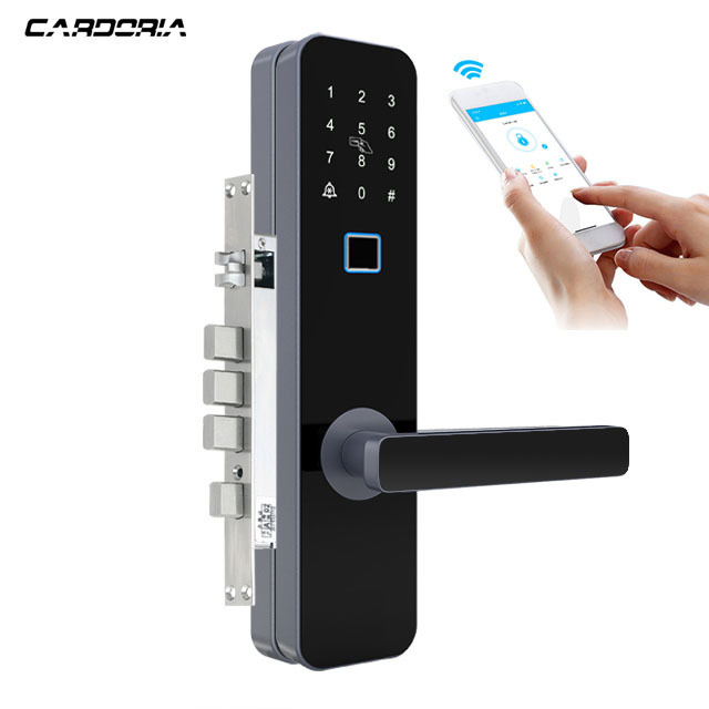 Security keypad keyless deadbolt door lock Biometric door lock finger print pad lock with 1 year long battery life function