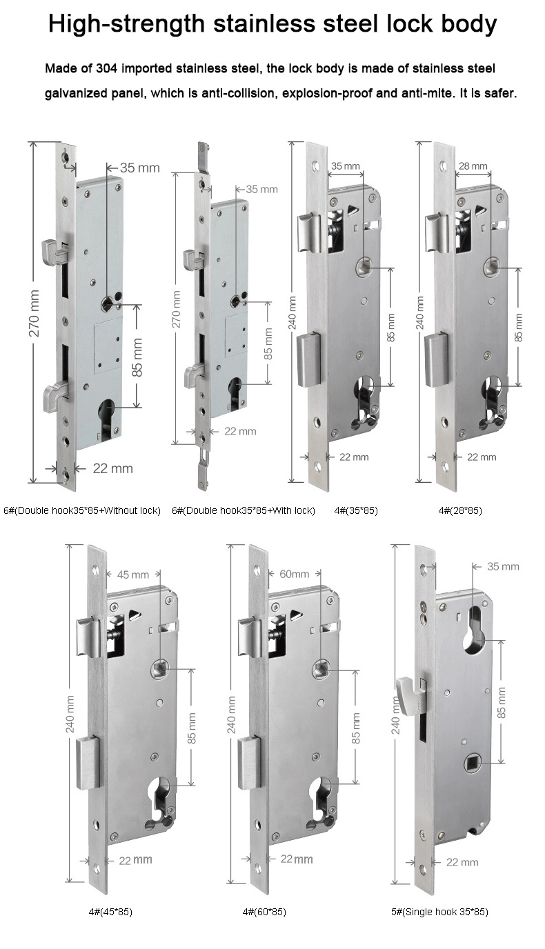 Digital Patio French Door Lock Slim Wifi App Ttlock Fingerprint Code Card Smart Hooks Lock Sliding Door Handle Smart Patio Lock