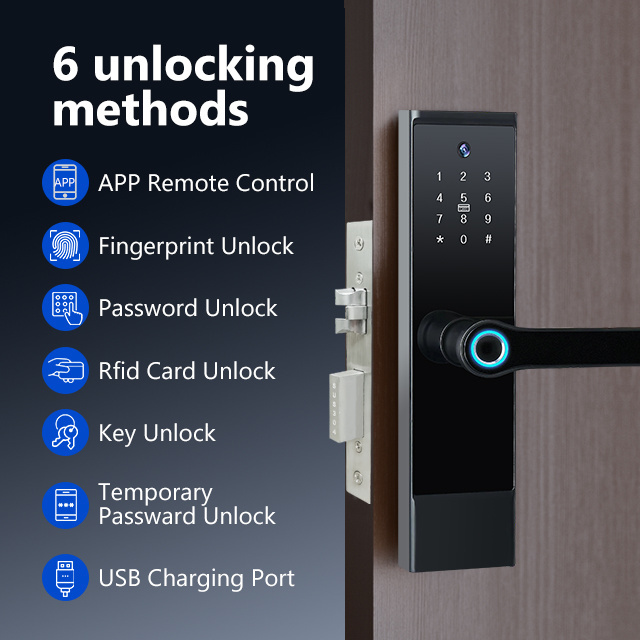 Tuya Wifi Digital Electronic Lock with Camera Smart Door Lock Fingerprint Camera Lock For Home Apartment Remotely Unlocking