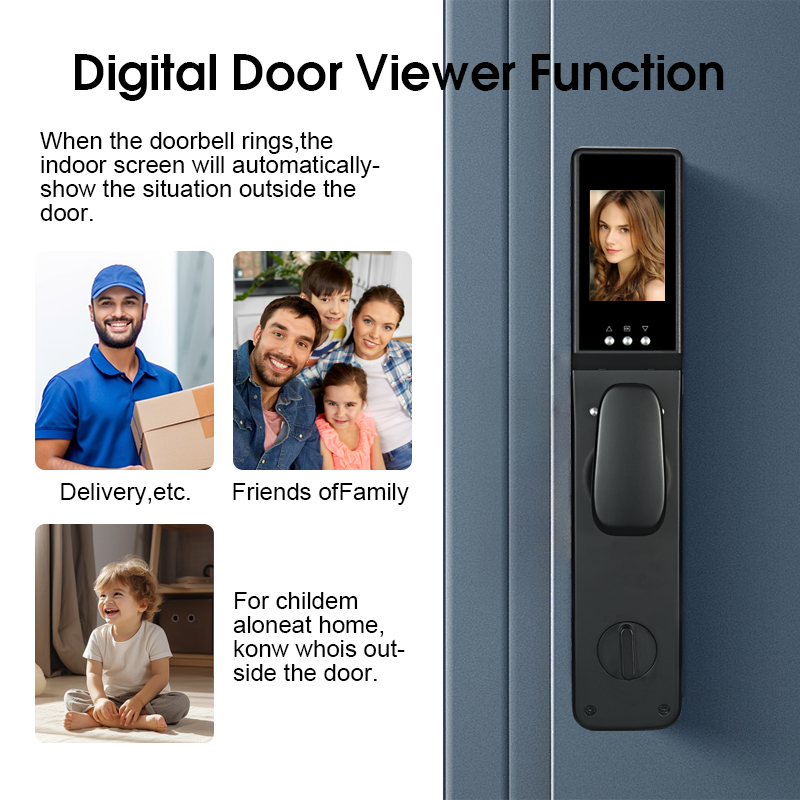 New Automatic Video Camera Tuya Wifi Smart Locks With Video Door Phone Compatible Intelligent 3D Face Recognition Lock