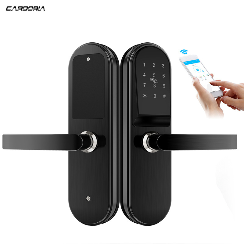 Cardoria modern home digital combo smart Zinc alloy fingerprint door lock for wooden door lock